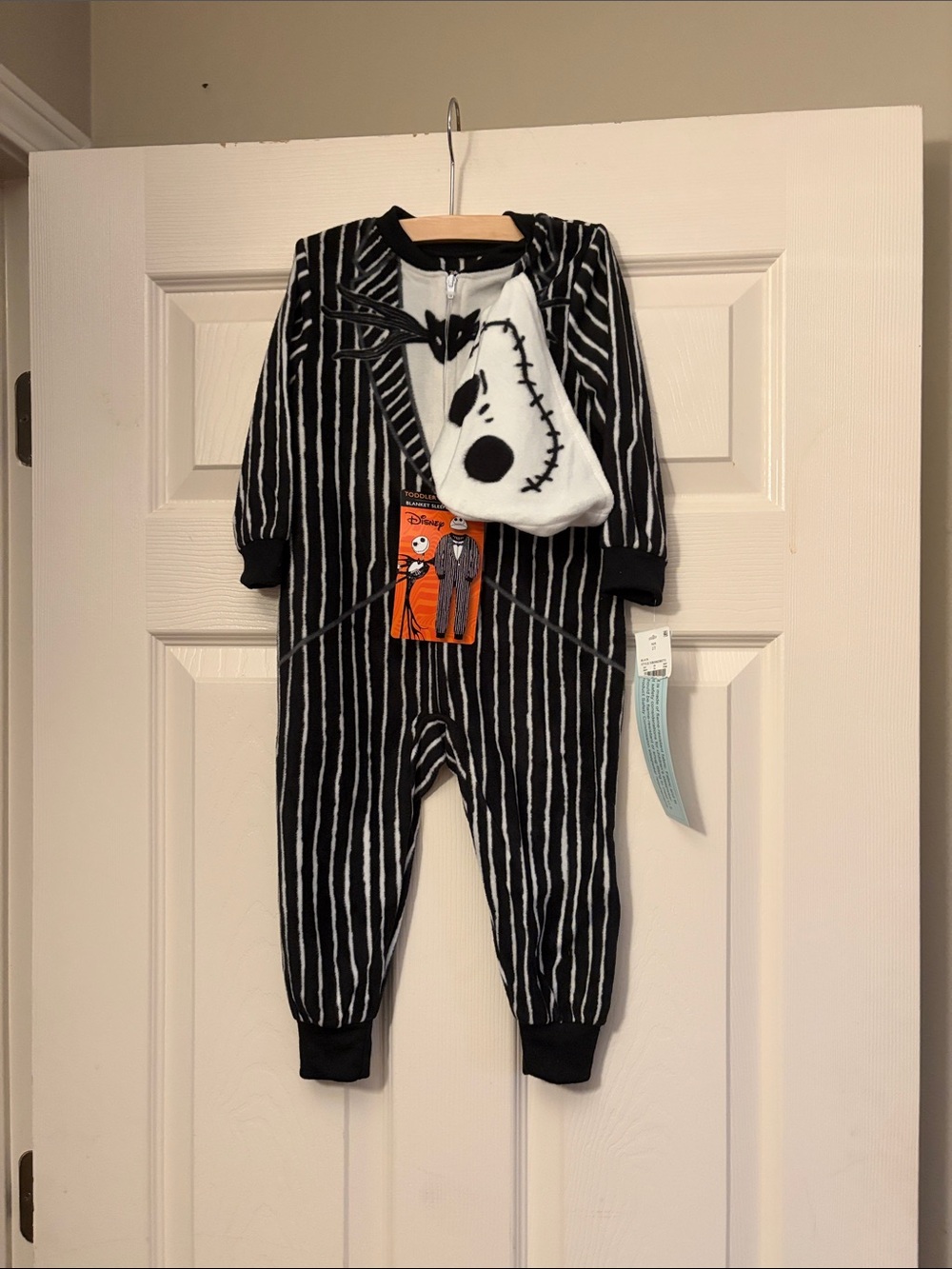 Disney Jack Skellington Kids Black & White Hooded Costume Onesie 2T